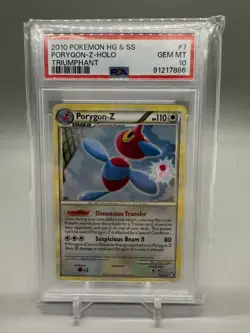2010 POKEMON HEARTGOLD & SOULSILVER TRIUMPHANT #7 PORYGON-Z-HOLO PSA 10 POP 17 - Image 1