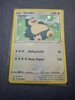 Pokemon TCG Sword & Shield Snorlax Black Star Promo SWSH032 SWIRL HOLOFOIL - Image 1