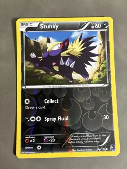 POKEMON STUNKY 54/106 XY FLASHFIRE COMMON REVERSE HOLO NEAR MINT - Image 1