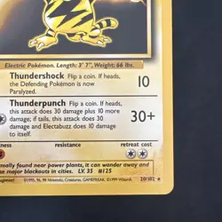 Electabuzz 020/102 Base Set Pokemon vintage 1999 WotC Non-Holo Rare - Image 4