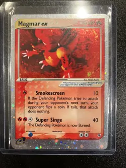 Pokemon Cards: EX Ruby and Sapphire Rare Holo: Magmar EX 100/109 - Image 1