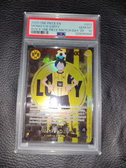 BVB x One Piece PSA 10 Monkey D Luffy Promo Card ST13-003 Matchday 25 Dortmund - Image 3