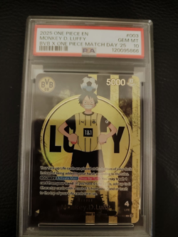 BVB x One Piece PSA 10 Monkey D Luffy Promo Card ST13-003 Matchday 25 Dortmund - Image 5