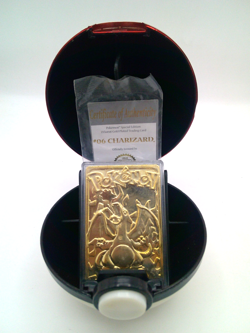LIMITED EDITION CHARIZARD 23K Gold-Plated TRADING CARD in POK'EMON BALL - OPENED - Image 1