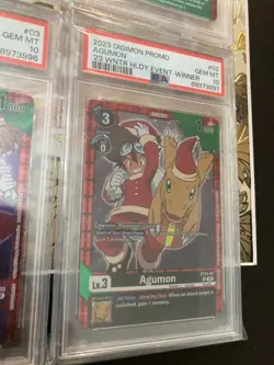 PSA 10 Digimon Set of 4 Holiday Event Cards Agumon Patomon Gabumon Tentomon - Image 2