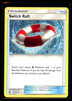 2018 Sun & Moon - Dragon Majesty Switch Raft #62 Non Holo Pokemon Card - Image 1