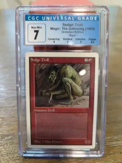 Sedge Troll Magic The Gathering Unlimited Edition Rare CGC Graded 7 (9/7/7/8.5) - Image 1
