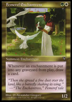 MTG Magic the Gathering Femeref Enchantress (129/167) Visions MP - Image 1