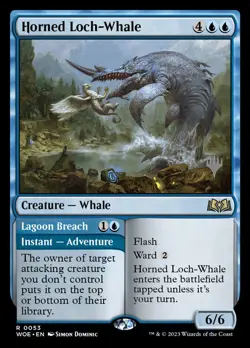 MTG Magic the Gathering Horned Loch-Whale (53p/200) Wilds of Eldraine Promos NM - Image 1