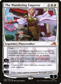 MTG Magic the Gathering The Wandering Emperor (42/606) Kamigawa Neon Dynasty NM - Image 1