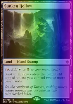 MTG Magic the Gathering Sunken Hollow (249/313) Battle for Zendikar LP FOIL - Image 1