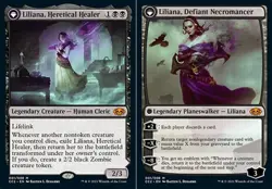 Liliana, Heretical Healer // Liliana, Defiant Necromancer - Foil Magic mtg Light - Image 1