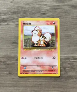 Pokemon TCG Growlithe (Fukano) 28/102 Base Set GERMAN - Image 1
