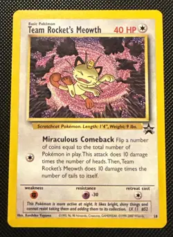Team Rocket's Meowth 18/53 Wotc Promo Pokemon Tcg - Image 1