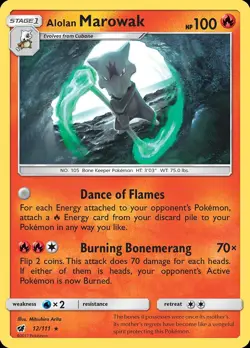 Pokemon Alolan Marowak (12/142) Crimson Invasion LP HOLO - Image 1