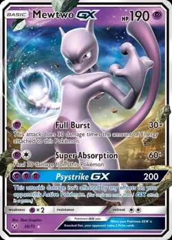 Pokemon Mewtwo-GX (39/79) Shining Legends NM HOLO - Image 1