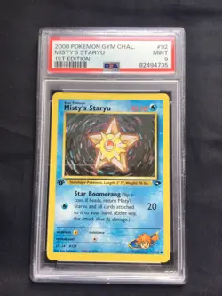 Pokemon: Gym Challenge 1st Edition Common: Misty's Staryu 92/132 PSA 9 - Image 1