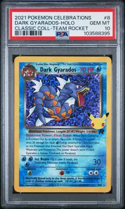 2021 POKEMON CELEBRATIONS CLASSIC COLLECTION #8 DARK GYARADOS-HOLO PSA 10 - Image 1