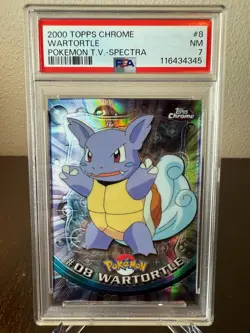 Pokemon 2000 Topps Chrome Wartortle Spectra PSA 7 Near Mint #8 - Image 1
