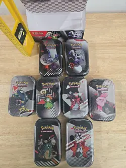 Pokemon Unova Black Bolt White Flare Mini Tin Display 8 tins 16 packs DisplayBox - Image 3