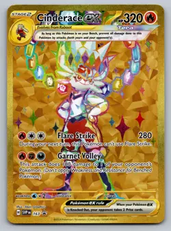 #163 2024 Black Star Promo Cinderace Ex Full Art Holo NM - Image 1