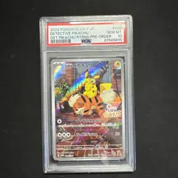 2023 POKEMON JPN SV-P PROMO #098 DETECTIVE PIKACHU PSA 10 - Image 1