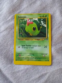 Neo Discovery Common 2001 Caterpie Miscut Error Pokemon Card LP - Image 1