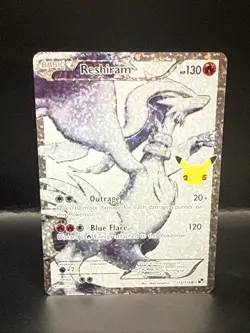 Pokemon Reshiram Full Art Holo Card 113/114 Celebrations Classic Collection - Image 1