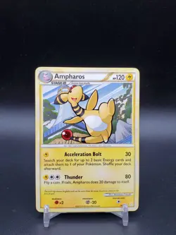 Ampharos 14/123 HeartGold SoulSilver Rare LP Pokemon Card - Image 1