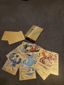 57 Gold Foil Pokemon Cards Lot - Charizard, Lugia, Umbreon GX VMAX Legendary - Image 1