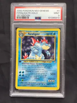 Pokemon Cards: Neo Genesis 1st Edition Rare Holo: Feraligatr 4/111 PSA 9 - Image 2