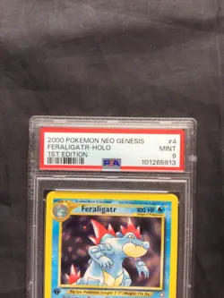 Pokemon Cards: Neo Genesis 1st Edition Rare Holo: Feraligatr 4/111 PSA 9 - Image 3