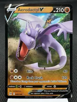 Aerodactyl V 092/196 - Ultra Rare Holo - SWSH Lost Origin Pokemon Card MINT - Image 1