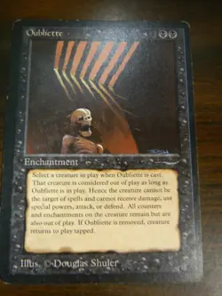 MTG Arabian Nights Oubliette Black Common Played Condition - Image 1