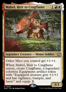 MTG Mabel, Heir to Cragflame (224p/160) Bloomburrow Promos NM - Image 1