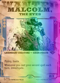 MTG Malcolm, the Eyes (295/441) Outlaws of Thunder Junction LP FOIL - Image 1