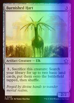 MTG Magic the Gathering Burnished Hart (250/763) Foundations NM FOIL - Image 1