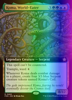 MTG Magic the Gathering Koma, World-Eater (480/763) Foundations LP FOIL - Image 1