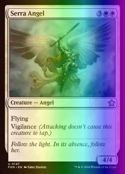 MTG Magic the Gathering Serra Angel (147/763) Foundations NM FOIL - Image 1