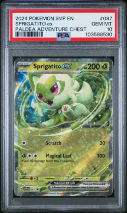 2024 POKEMON SVP EN-SV BLACK STAR PROMO #087 SPRIGATITO EX PSA 10 - Image 1