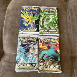2009 POKEMON PLATINUM ARCEUS BOOSTER PACK FACTORY SEALED MULTI ARTWORK LOT OF 4 - Image 1
