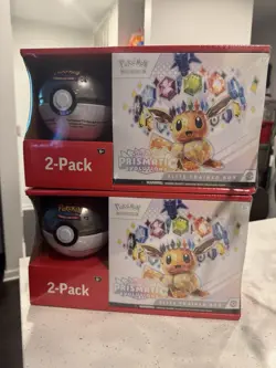 Pokemon TCG Prismatic Evolutions Elite Trainer Box ETB + Poke Ball *BUNDLE OF 2* - Image 1