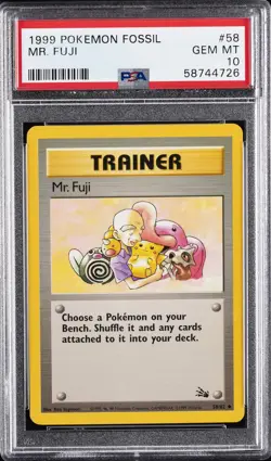 1999 POKEMON FOSSIL #58 MR. FUJI PSA 10 - Image 1