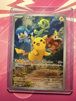 Pokemon TCG Pikachu 027 Paldea Evolved ETB Promo - Illustration - Image 1