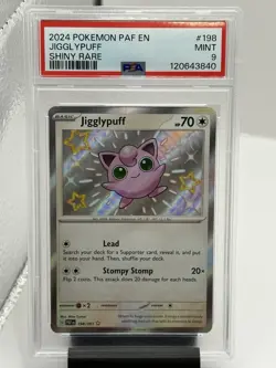2024 Pokemon Jigglypuff Shiny Rare Paldean Fates 198/091 PSA 9 MINT - Image 1