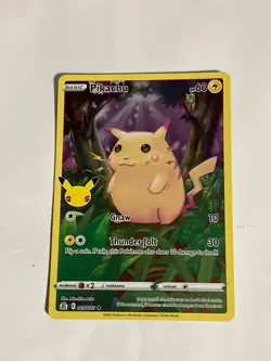 Pokemon Pikachu 005/025 25th Anniversary Celebrations Holo Rare Base Set Art NM - Image 1