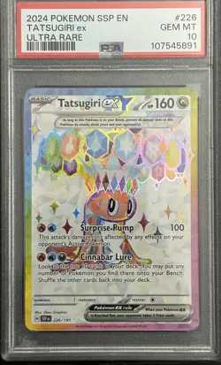 2024 Pokemon Surging Sparks Tatsugiri EX 226/191 Ultra Rare PSA 10 GEM (874) - Image 1