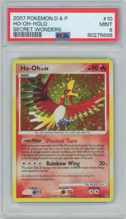 Pokemon 2007 Ho-Oh Holo #10 Secret Wonders - PSA 9 - Image 1