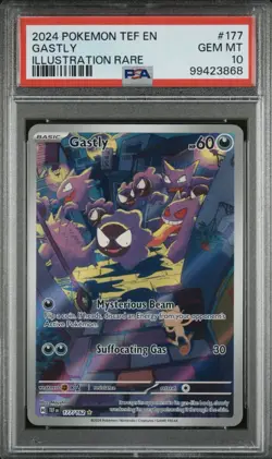 PSA 10 Gastly 2024 Pokemon Temporal Forces Illustration Rare TEF-EN #177/62 IR - Image 1