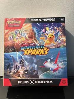 Pokemon Surging Sparks SV08 Booster Bundle TCG 6 packs New Sealed - Image 1
